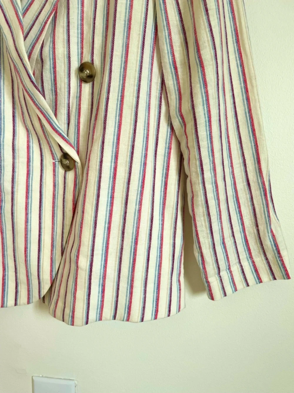 Anthropologie Dolan Anna Linen Blend Stripe Blazer Size XS EUC Career Summer